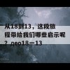 从18到13，这段旅程带给我们哪些启示呢？део18一13