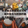 男圣骑士刷图加点攻略：提升输出与防御的最佳方案解析