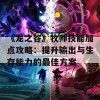 《龙之谷》牧师技能加点攻略：提升输出与生存能力的最佳方案