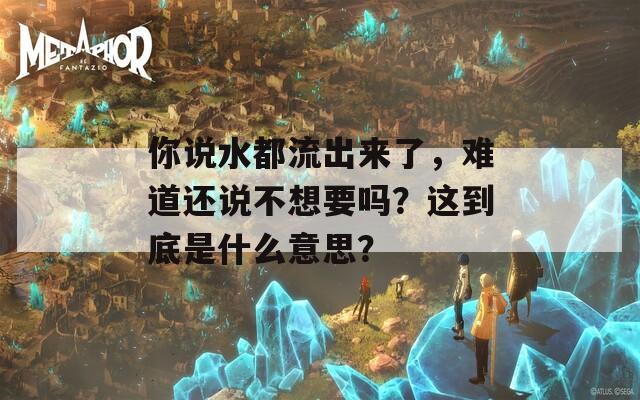 你说水都流出来了，难道还说不想要吗？这到底是什么意思？