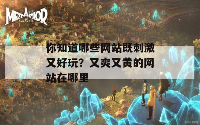 你知道哪些网站既刺激又好玩？又爽又黄的网站在哪里