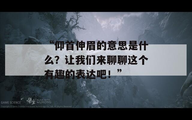 “仰首伸眉的意思是什么？让我们来聊聊这个有趣的表达吧！”