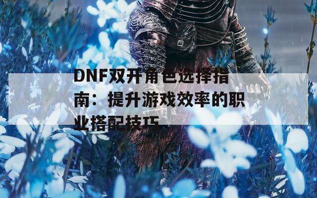 DNF双开角色选择指南：提升游戏效率的职业搭配技巧